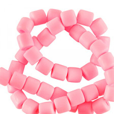 Polymer tube beads 6mm - Pink